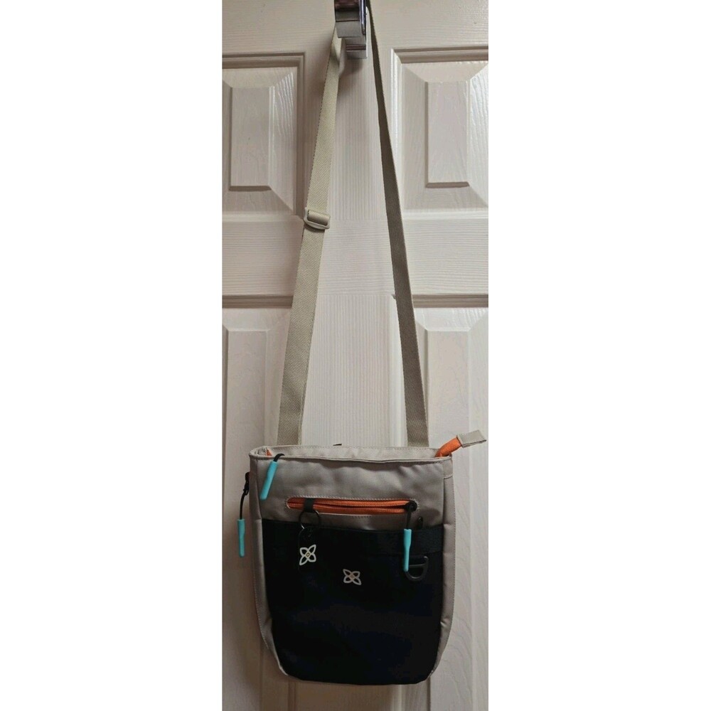 Sherpani Lima Tan Black Multi Pocket Crossbody Shoulder Bag Purse RFID Anti-Thef